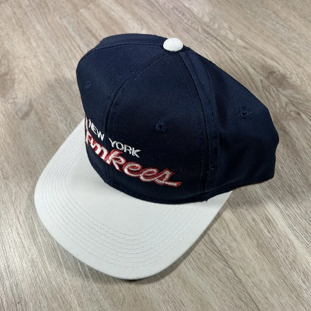 VTG‎ Sports Specialties New York Yankees Script Snapback Hat MLB Blue Cap